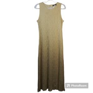 Dawn Joy Fashions Vintage Cream Crochet Lace Sleeveless Maxi Dress Size M